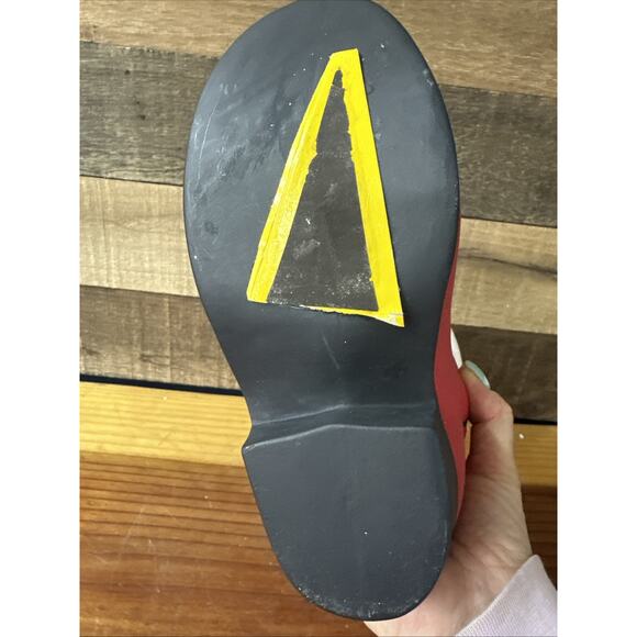 Ceramic Handpainted Santa Boot Glitter Top Planter 9” Tall - Picture 6 of 6